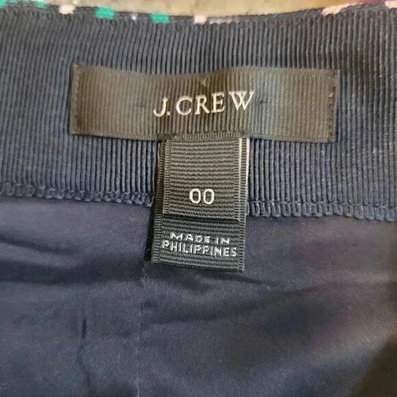 J. Crew Women's Green & Pale Pink Polyester Geometric No 2 Print Pencil Straight - Picture 4 of 10